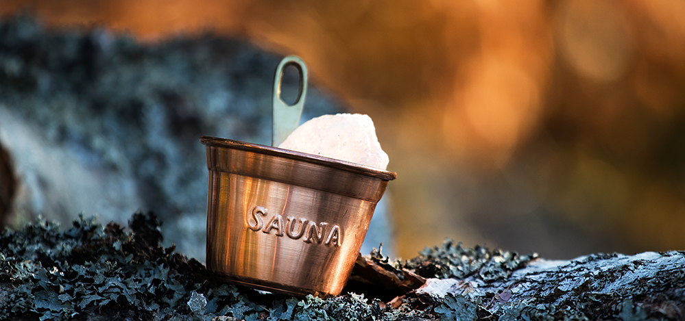 Image de la tasse de sel de sauna